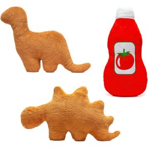 Dino Nugget Plush Bundle: Snuggle into Softness with Dino Nugget Duo and Ketchup Pillow Pal – Irresistibly Cozy and Squishy