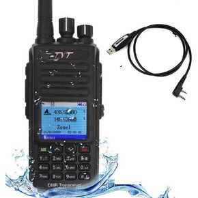 TYT MD-UV390 Digital Dual Band VHF UHF DMR Radio Waterproof IP67 Walkie Talkie with Programming Cable