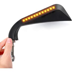 KiWAV Axe Style Mirrors Aluminum LED Turn Signal Running Light for Custom compatible for Harley motorcycle V-Rod Dyna Sportster Softail
