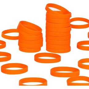 50PCS Silicone Bracelets Wristbands for kids,Blank Rubber Wristbands Elastic Universal Bracelets Rubber Wholesale Bracelet bands bulk Red