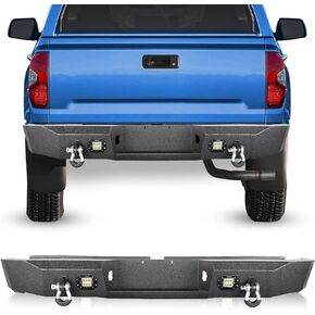 Nilight Rear Step Bumper for 2007 2008 2009 2010 2011 2012 2013 Toyota Tundra Full Width Pickup Truck Textured Black Solid Steel Off-Road with 2X Upgraded 18W LED Lights D-Rings, 2 Years Warranty