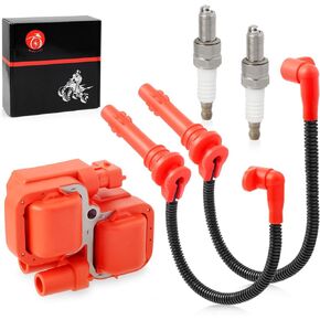 Moto1988 Ignition coil & Spark plug & Wire Cap for Polaris RZR XP 4 S 900 1000 RS1 Turbo 2014-2023 4014296 4014295 4017695 4017694 4010425