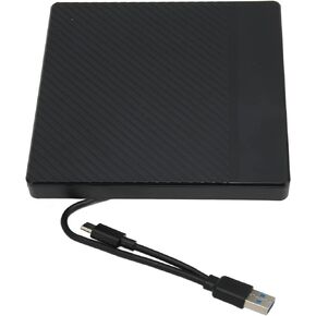 External DVD Drive,USB 3.0 Type-C CD DVD Optical Drive Box USB C Slim CD/DVD ROM Rewriter Writer Reader 5Gbps Portable Disk Drive CD ROM Writer Burner for PC Laptop Desktop