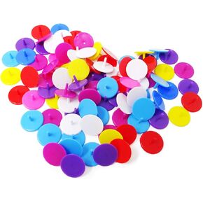 HONBAY 100PCS Plastic Round Golf Ball Position Markers for Golf and Baseball (24mm, Random Color)