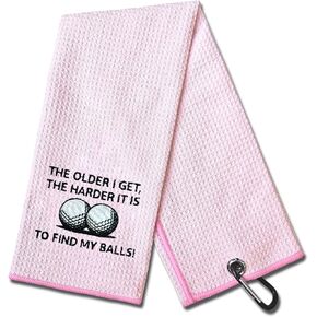 The Older I Get The Harder It is Golf Towel, Embroidered Towels for Golf with Clip, Golf Accessories for Men (Green)