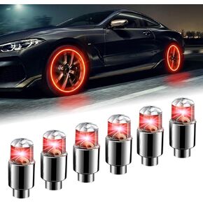6 PCS Car LED Tire Lights, Waterproof PVC Metal Vehicle Tire Flash Light Bulb Replacements, Universal Automotive Decoration Accessories for Car Truck SUV Motorcycle Bike (Blue)
