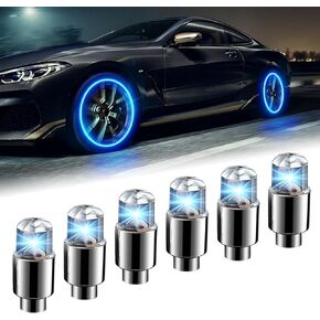 6 قطع مصابيح LED لإطارات السيارة، استبدال لمبات إضاءة فلاش لإطارات السيارات المعدنية المقاومة للماء من مادة PVC المعدنية، ملحقات تزيين السيارات العالمية لشاحنة السيارات والدراجات النارية (أحمر)