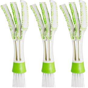 SENHAI Mini Duster for Car Air Vent, Set of 3 Automotive Air Conditioner Cleaner and Brush, Dust Collector Cleaning Cloth Tool for Keyboard Window Leaves Blinds Shutter