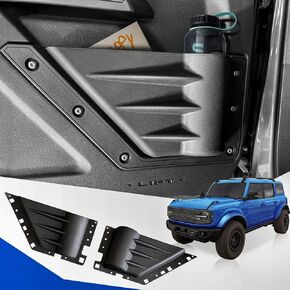 Front Door Storage Pockets for Ford Bronco Accessories 2021 2022 2023 2024 2/4-Door, TPE Insert Cup Holder Side Organizer Box
