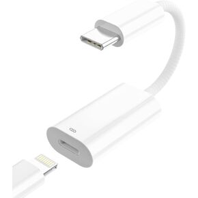 Lightning to USB C Adapter,USB Type C Male to Lightning Female Adapter for iPhone 15/15 Pro/15 Pro Max/15 Plus,iPad,Galaxy,Support Charging&Data Transfer,Type C Charger Connector Cable,Not for Audio