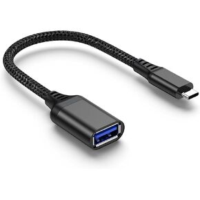 محول USB C إلى USB، كابل OTG من النوع C ذكر إلى USB 3.0 أنثى Thunderbolt 3 إلى USB متوافق مع iPhone 15 Pro Max/15 Plus/15، Galaxy S23/S22/S21، MacBook Pro/Air Black in Kuwait