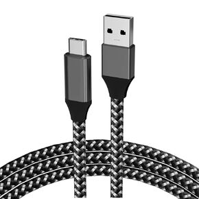 USB3.2 Type A to Type C Data/5Gbps and Charging/15W 1m Cable, Premium Cotton Braid, High Speed Data and Charging for iPhone 15, iPad, MacBook Pro 2020, Samsung Galaxy S23,Switch