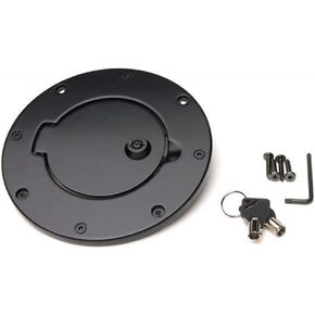 RAMPAGE PRODUCTS Rampage Locking Fuel Door Cover | Billet Style, Aluminum, Black | 85006 | Fits 1997 - 2006 Jeep Wrangler TJ