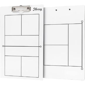 Murray Sporting Goods Pickleball Coaches Clipboard | Dry Erase Double-Sided Pickleball Clipboard for Coaching | Double-Sided Pickleball Coach Marker Whiteboard