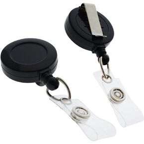 25 Pack - Premium Retractable ID & Key-Card Badge Reels with Secure Metal BELT CLIP and 34" Pull by Specialist ID