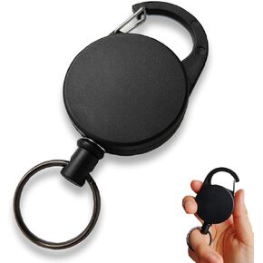 Retractable Key Chain Key-Rings - Heavy Duty Key Holder Belt Clip with Multitool Carabiner, Durable Retractable Keychain Key Holder-Rings/Carabiner, 25 Inch Steel Wire Cord