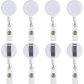 JANYUN 100 Pcs Badge Reels Retractable Badges Holder for ID Card Keychain Whistles Lanyards for School Office (Assorted Color)