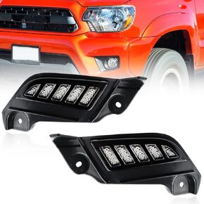 Switchback White/Amber LED Front Fog Daytime Running Lamp Flash LED Turn Signal light Feature For 2012-2015 Compatible with Toyota TACOMA Accessories