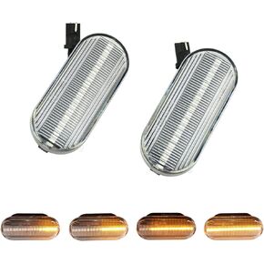 2x Sequential LED Side Marker Turn Signal Light Compatible for VW Golf 4 3 MK4 MK3 Polo Passat 3BG Sharan Bora Lupo Vento for Skoda Octavia for Ford C-Max Fiesta Focus Fusion for Seat (Smoked lens)