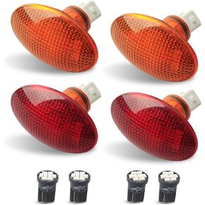HERCOO LED Dually Bed Fender Side Marker Lights Front Rear Lamps Compatible with Ford 1999-2010 F350 F450 F550 Super Duty
