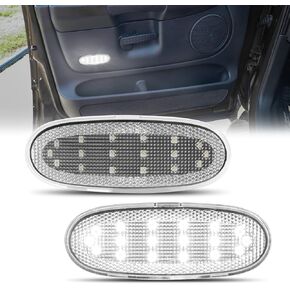 Gempro LED مصابيح تحديد جانبية للحاجز المزدوج لـ 2003-2009 دودج رام 2500 3500 كهرماني أحمر مزدوج العجلات الخلفية مصابيح تحديد السرير، لين مدخن 4 قطع