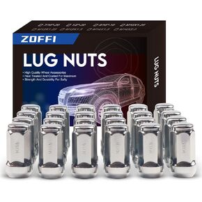 ZOFFI M14x1.5 Lug Nuts, Replacement for 1999-2020 Silverado 1500, 1999-2020 Acadia Sierra Yukon Aftermarket Wheel - 24pcs Chrome Closed End Bulge Acorn Lug Nuts