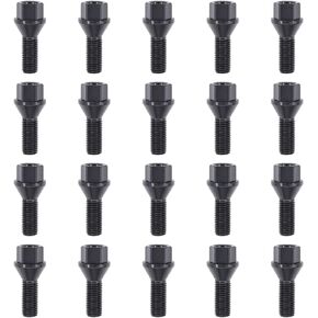 MOTOKU Set of 20 M12 X 1.5 Wheel Lug Bolts Nuts Studs 12mm X1.5mm for BMW E46 E90 E39 E60 E53 135i 318i 525i M3 M5 M6 328i