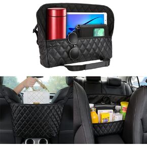 Car Seat Storage Organizer and Handbag Holder, Upgraded Leather Handbag Holder for Purse Storage Phone Documents Pocket, Barrier of Backseat Pet Kids in Kuwait