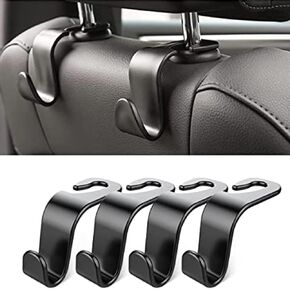 Car Hooks for Back Seat 4 Pack,Car Seat Headrest Hooks,Car Hook for Universal Vehicle Car Black