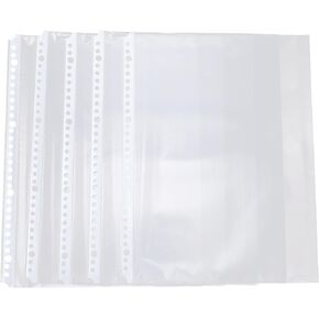 Clear Sheet Protectors Clear Plastic Page Protectors Sheet Reinforced 30- Hole for Binders Top Loading Paper Protector A4 Letter Size 100Pcs