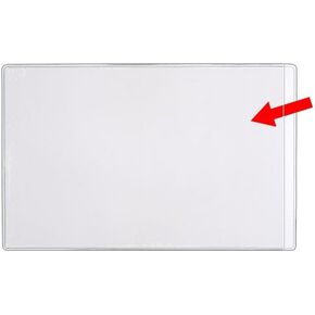 StoreSMART - 5" x 8" Non-Adhesive Vinyl Plastic Pocket - Open Short Side - 25 Pack - PE108S-C-25
