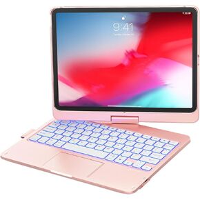 حافظة تشيسونا آيباد إير الجيل الخامس مع لوحة مفاتيح، (10.9 بوصة 2022) لوحة لمس 7 ألوان خلفية، قابلة للدوران 360 درجة، غطاء نحيف مع حامل أقلام، حافظة لوحة مفاتيح لجهاز آيباد إير الجيل الخامس/الرابع، آيباد برو 11، وردي... in Kuwait