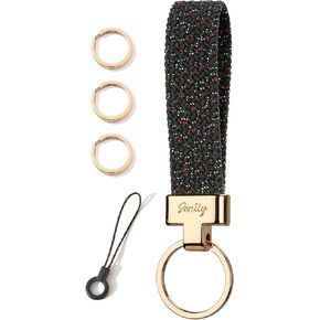 SENLLY Car Keychain, Stretchy Key Holder, Original Elastic Anti-Drop Design Finger Lanyard Strap