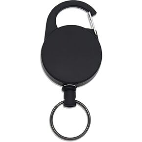 Retractable Keychain Key Holder-Rings - Heavy Duty Key Holder Belt Clip with Multitool Carabiner, 25 Inches Cord