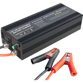 Battery Charger 14.6V 50A Lifepo4 Battery Charger Smart Maintainer Adjustable Current Portable Power Adapter for 14.6V LiFePO4 Lithium Iron Rechargeable Battery (50A)