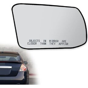 Driver Side Mirror Glass Heated, with Rear Holder, Compatible with Nissan Altima Sentra 2013-2018, Replace 963653TH0A - Left Side Mirror Glass