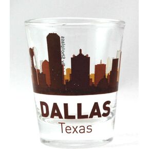 Dallas Texas Sunset Skyline Shot Glass