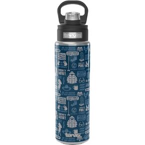 Tervis Seinfeld Pattern Triple Walled Insulated Tumbler Travel Cup Keeps Drinks Cold, 24oz Wide Mouth Bottle, Stainless Steel