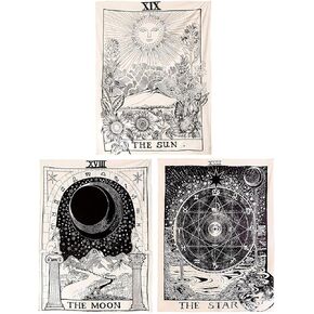 Tarot Tapestry 3 Pack(23"×27" | 60 * 70CM), The Sun The Moon The Star Tapestry Medieval Europe Divination Tapestry Wall Hanging Tapestries Mysterious Wall Tapestry for Home Decor