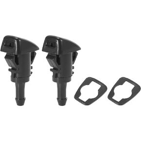 ACROPIX Front Windshield Wiper Nozzles for Chrysler Town Country for Dodge Grand Caravan with Gaskets - Pack of 2 Black