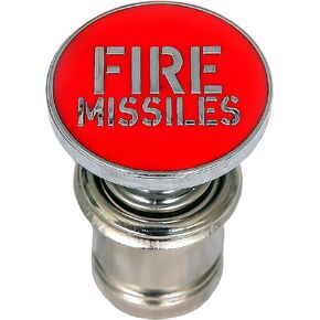 Fire Missiles Button Car Cigarette Lighter Replacement 12V Accessory Push Button Fits Most Automotive Vehicles (Red)