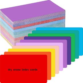 200 Pcs Colored Blank Index Cards Dry Erase Index Card Reusable Note Card Blank Flash Cards Study Card for School Office Home Housework to Do List Index Card Sheets(Colorful, 4 x 6 Inch)