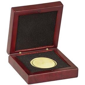 Decade Awards Challenge Coin/Rosewood Finish Medal Presentation Box (3.75 Inch Square)