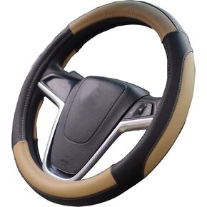 Mayco Bell Car Steering Wheel Cover 15 inch No Smell Comfort Durability Safety (Black Beige) in Kuwait