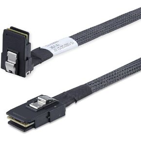 6G Internal Mini SAS SFF-8087 to SFF-8087 Cable, Straight to Right Angle, 0.5m Internal Mini SAS to Mini SAS Cable, 36Pin, 100 Ohms, for Servers, RAID, SAS/SATA HBA, DAS, 0.5 Meter (1.6ft) in Kuwait