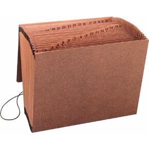 Business Source 23681 Accordion File,w/Flap,1-31,31 Pocket,Letter,12-Inch x10-Inch ,Brown
