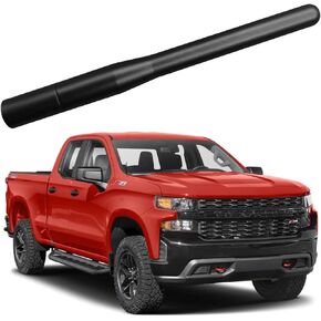 4 Inch Aluminium Short Antenna for Chevy Silverado 1500 (1999-2023), Chevrolet Silverado 2500 (1999-2023), Chevrolet Chevy Silverado 3500 (2001-2023) AM/FM Replacement Antenna Mast