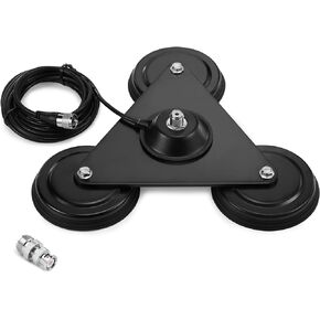 Radioddity M916 حامل مغناطيسي للهوائي عالي التحمل SO-239 مع دعم CB/VHF/UHF/HF، وكابل محوري 4M/157 بوصة RG-58AU، لجهاز إرسال واستقبال راديو هام CB، قابس PL-259 in Kuwait