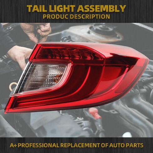 Dasbecan Left Driver Side LED Tail Light Assembly Compatible with 2018 2019 2020 2021 Honda Accord Sedan Rear Brake Lamp Taillights Harness Set in Saudi Arabia