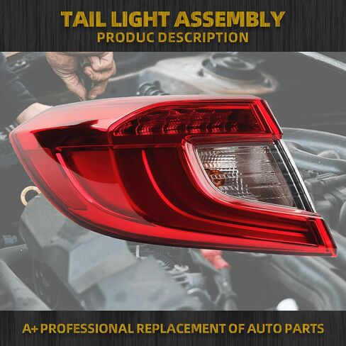 Dasbecan Left Driver Side LED Tail Light Assembly Compatible with 2018 2019 2020 2021 Honda Accord Sedan Rear Brake Lamp Taillights Harness Set in Saudi Arabia